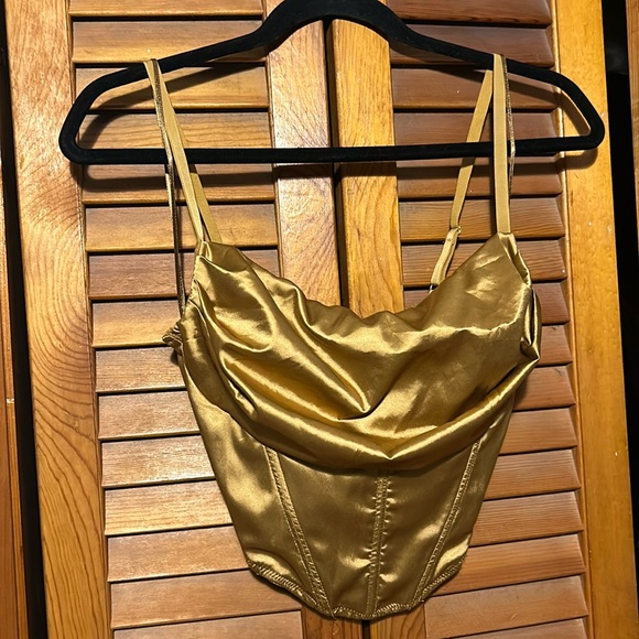 Medium Gold Corset Top - Urban Outfitters - Picture 1 of 2